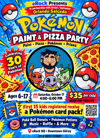 POKEMON PAINT & PIZZA PARTY ADMISSION TICKET (October 17th 4pm-6pm)