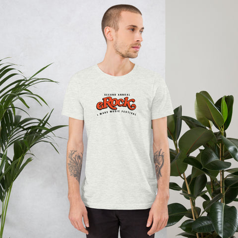 eRock Second Annual I Make Music Festival Unisex t-shirt Ash White